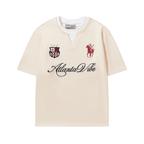 Faux Layered Jersey - Inspired Embroidered V - Neck Tee - COPPING THREADS - Harsh and Cruel