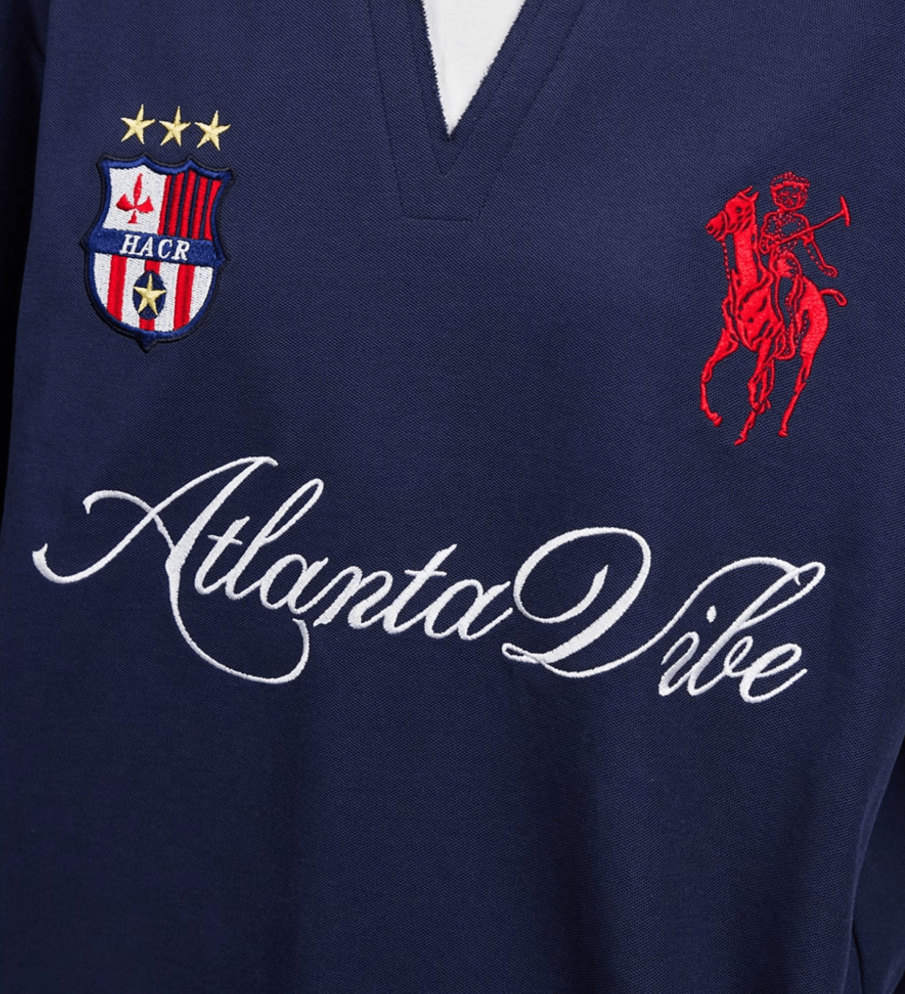 Faux Layered Jersey - Inspired Embroidered V - Neck Tee - COPPING THREADS - Harsh and Cruel