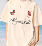 Faux Layered Jersey - Inspired Embroidered V - Neck Tee - COPPING THREADS - Harsh and Cruel