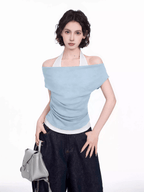 Faux Layered Off - Shoulder Halter Tee - COPPING THREADS - CT Select