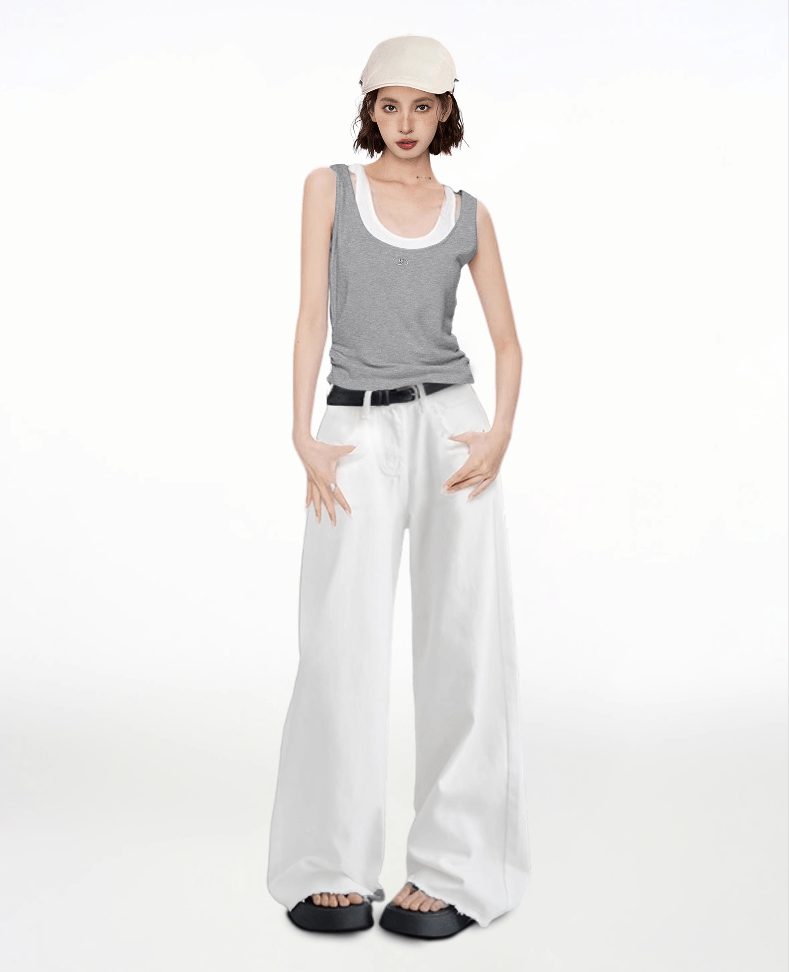 Faux Layered Racerback Tank Top - COPPING THREADS - CT Select