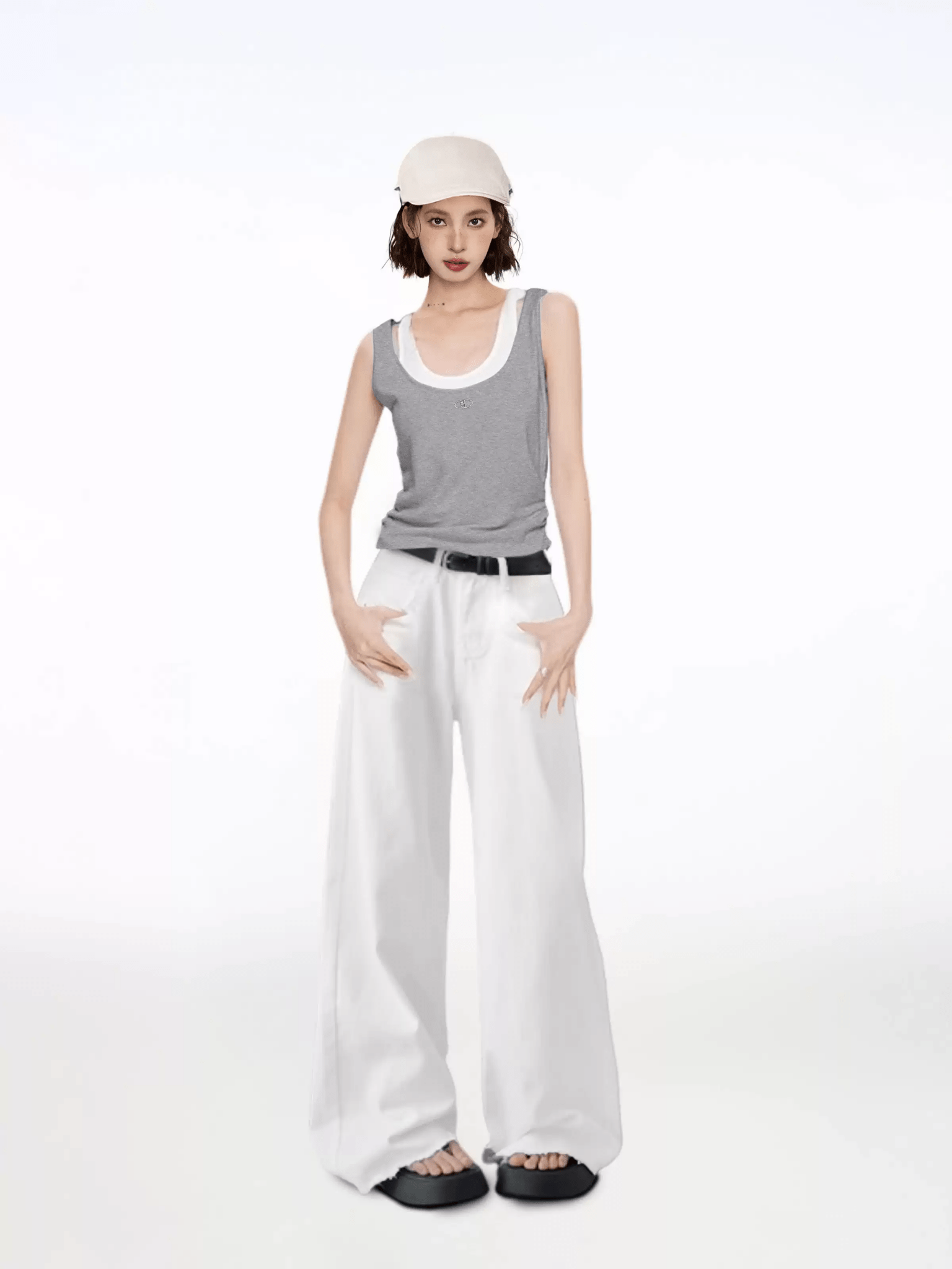 Faux Layered Racerback Tank Top - COPPING THREADS - CT Select