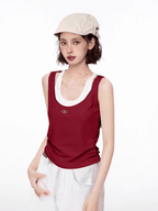 Faux Layered Racerback Tank Top - COPPING THREADS - CT Select