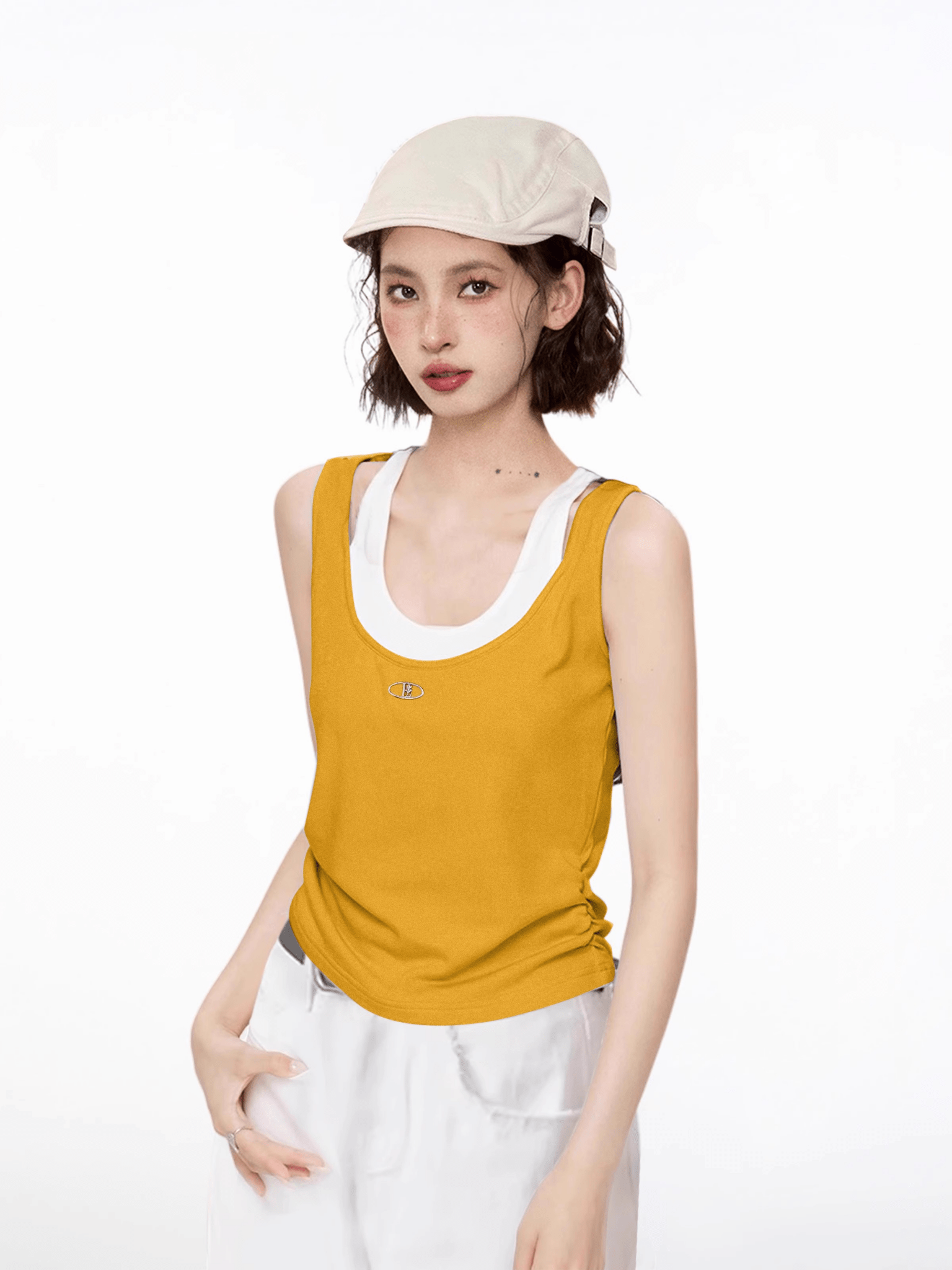Faux Layered Racerback Tank Top - COPPING THREADS - CT Select