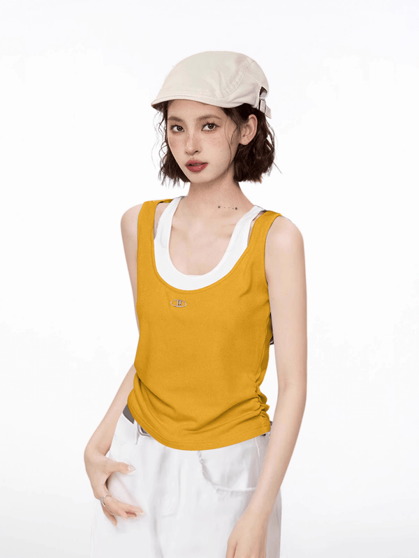 Faux Layered Racerback Tank Top - COPPING THREADS - CT Select