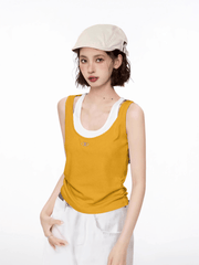 Faux Layered Racerback Tank Top - COPPING THREADS - CT Select