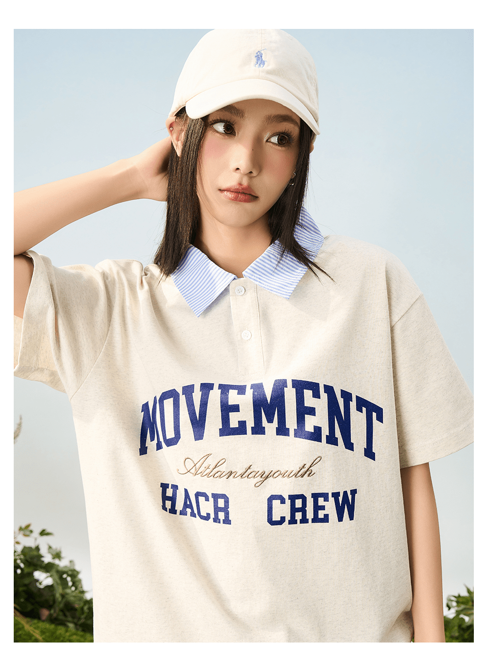 Faux Layered Striped Collar Polo Tee - COPPING THREADS - Harsh and Cruel