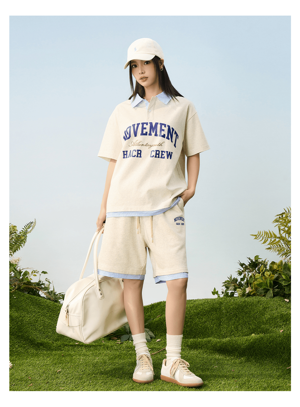 Faux Layered Striped Collar Polo Tee - COPPING THREADS - Harsh and Cruel