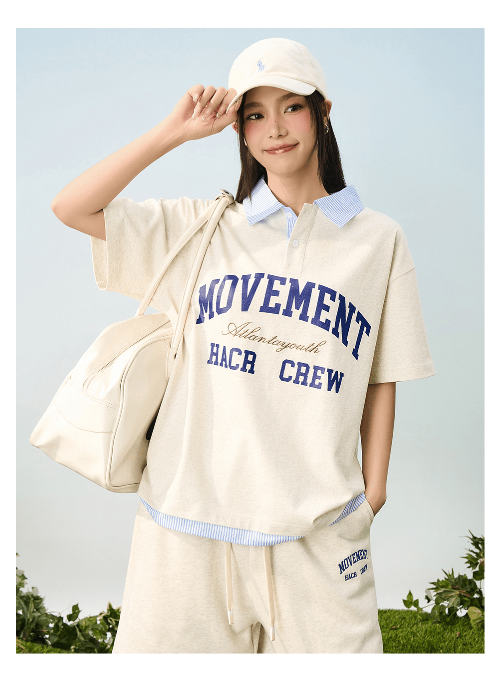 Faux Layered Striped Collar Polo Tee - COPPING THREADS - Harsh and Cruel