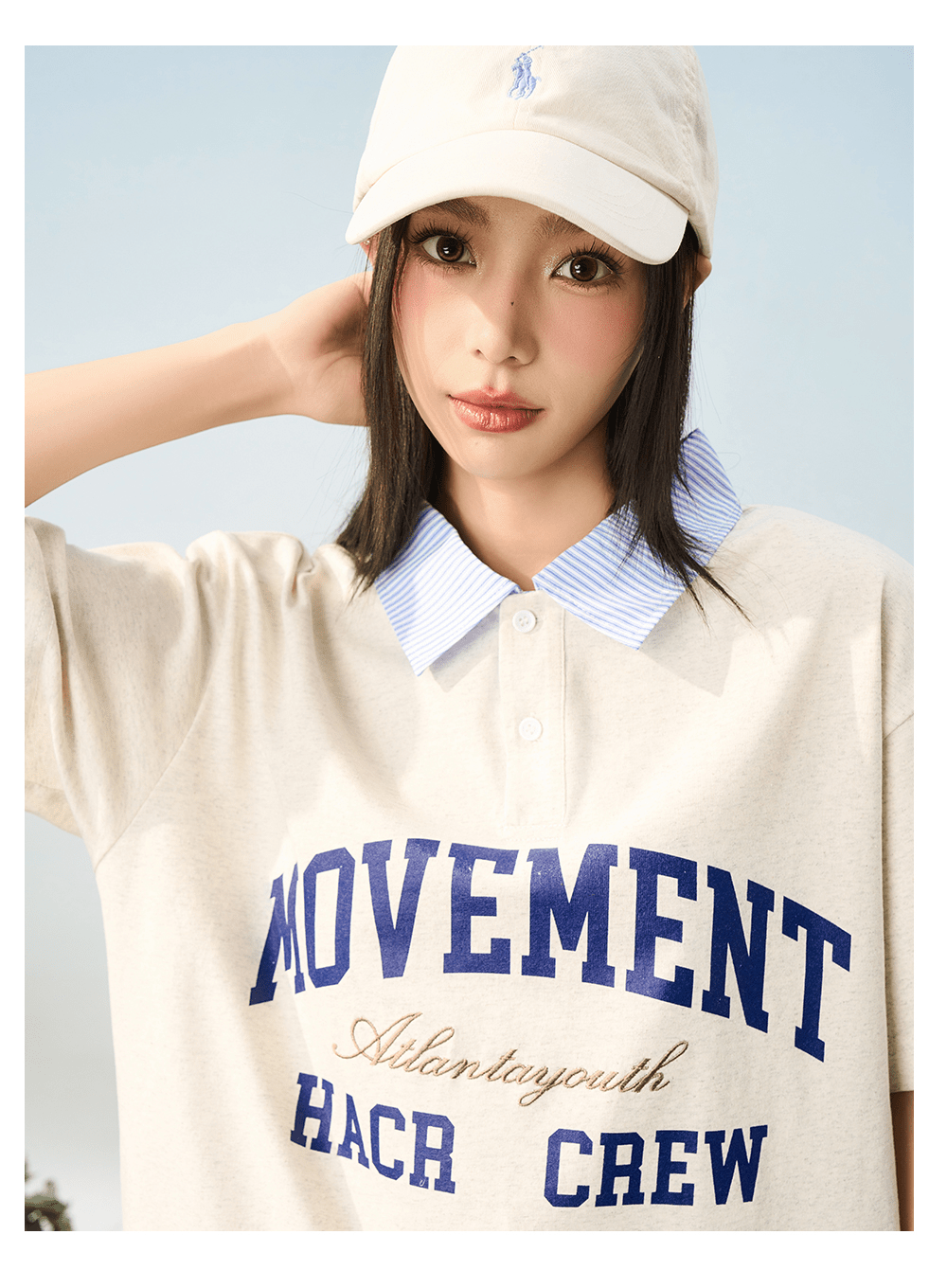 Faux Layered Striped Collar Polo Tee - COPPING THREADS - Harsh and Cruel