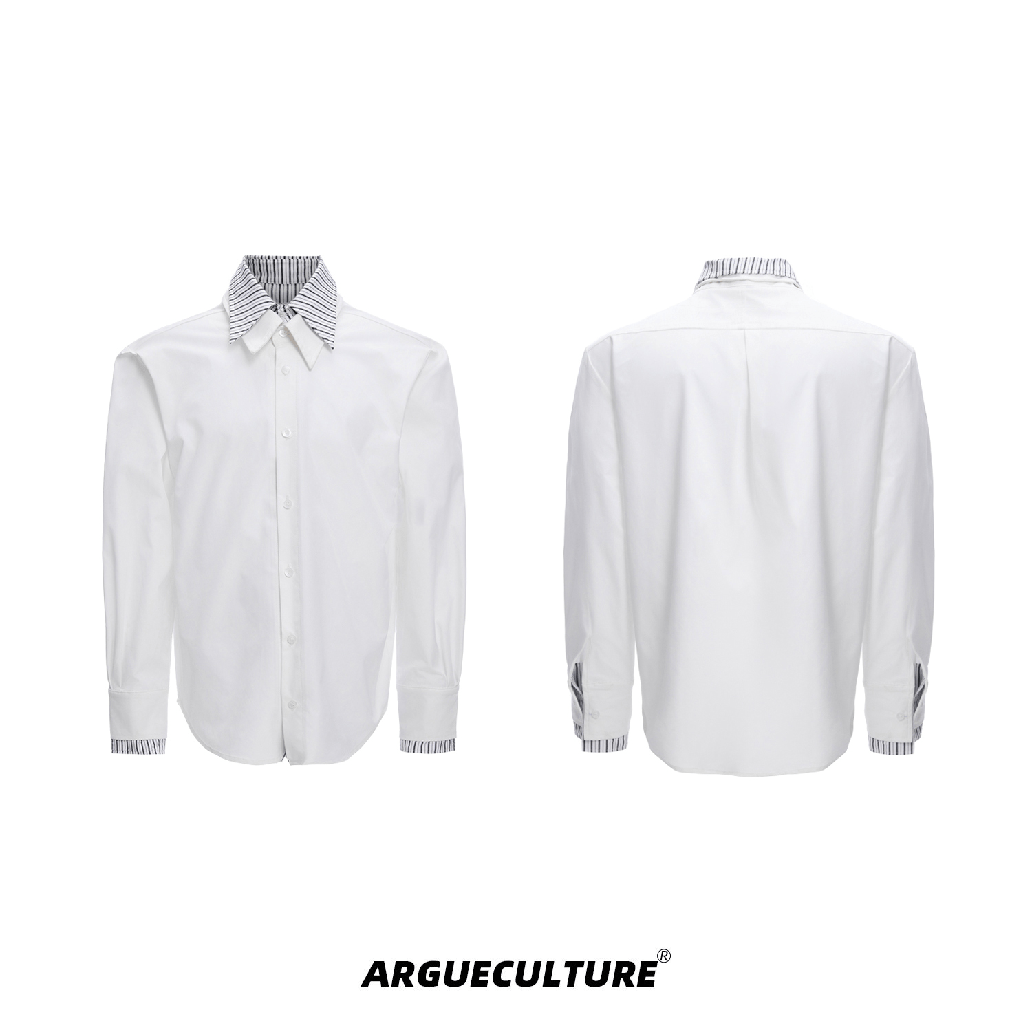 Faux Layered Striped Contrast Panel Shirt - COPPING THREADS - ArguE CulturE