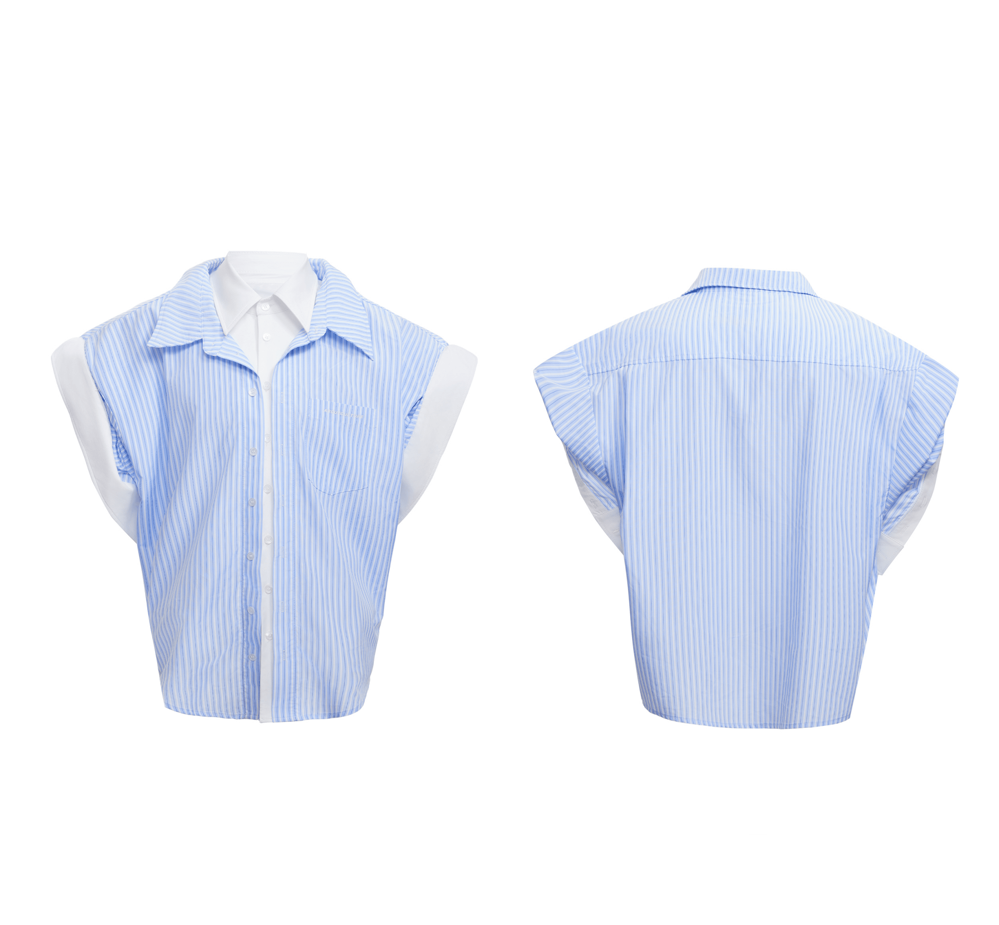 Faux - Layered Striped Oversized Shirt - COPPING THREADS - ArguE CulturE