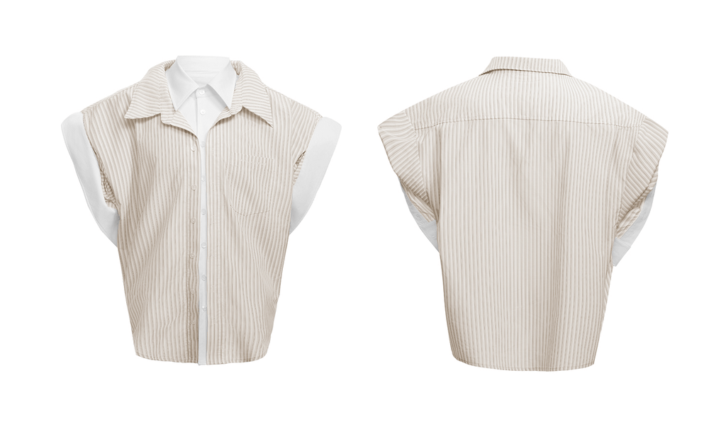 Faux - Layered Striped Oversized Shirt - COPPING THREADS - ArguE CulturE