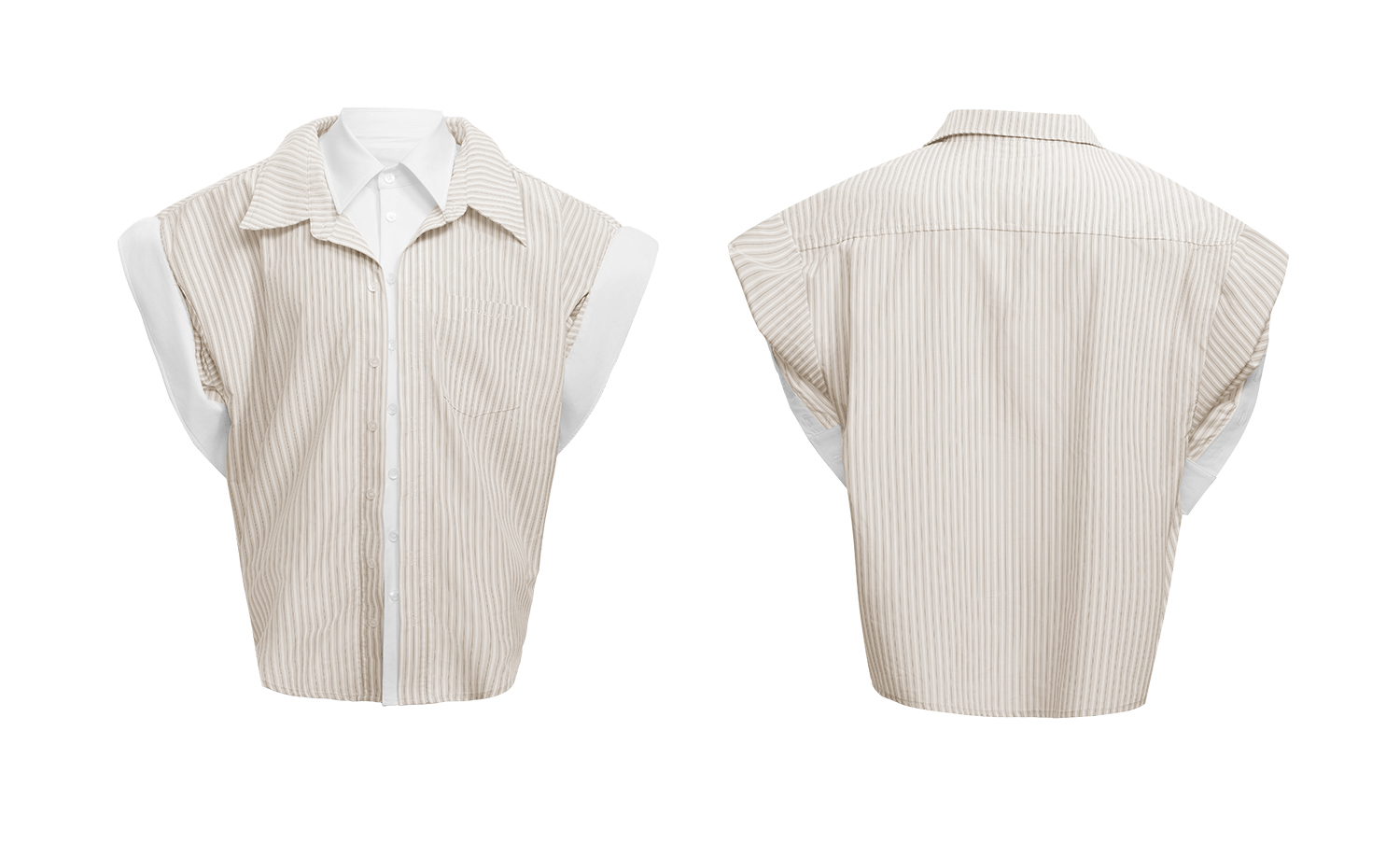 Faux - Layered Striped Oversized Shirt - COPPING THREADS - ArguE CulturE