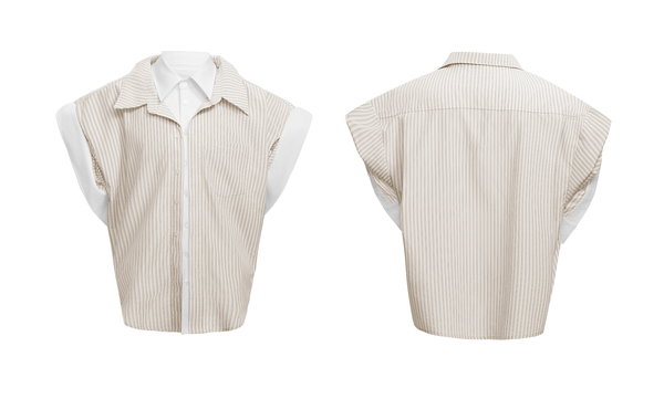 Faux - Layered Striped Oversized Shirt - COPPING THREADS - ArguE CulturE