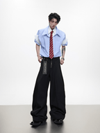 Faux - Layered Striped Oversized Shirt - COPPING THREADS - ArguE CulturE