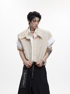 Faux - Layered Striped Oversized Shirt - COPPING THREADS - ArguE CulturE