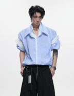 Faux - Layered Striped Oversized Shirt - COPPING THREADS - ArguE CulturE