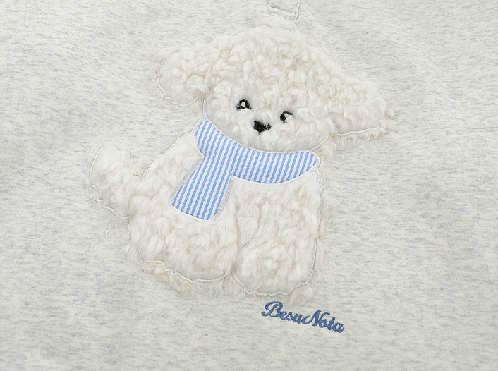 Faux Layered Teddy Patchwork Polo Sweatshirt - COPPING THREADS - CT Select