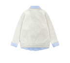 Faux Layered Teddy Patchwork Polo Sweatshirt - COPPING THREADS - CT Select