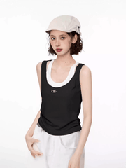 Faux Layered Wide Strap Tank Top - COPPING THREADS - CT Select