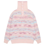 Faux Mink Loose Fit Striped Turtleneck Sweater - COPPING THREADS - CT Select