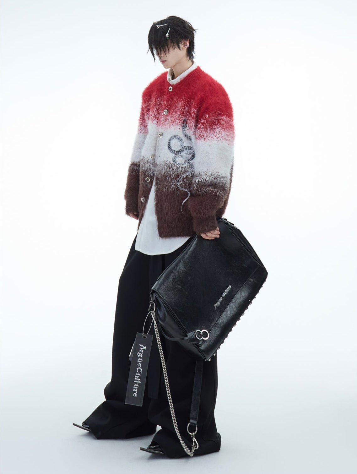 Faux Mink Snake Print Gradient Sweater - COPPING THREADS - ArguE CulturE