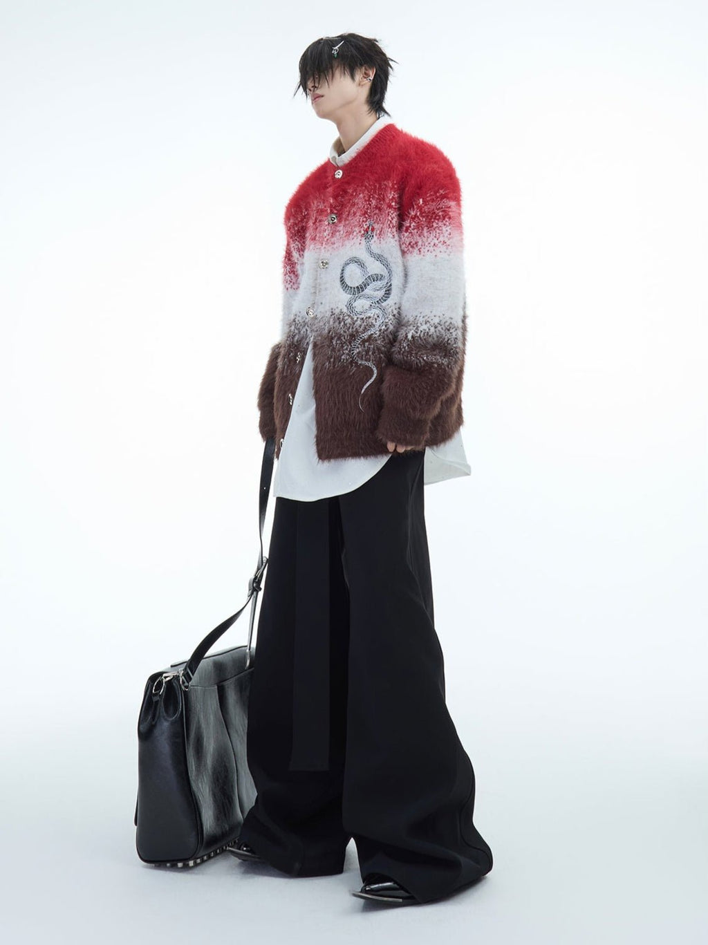 Faux Mink Snake Print Gradient Sweater - COPPING THREADS - ArguE CulturE