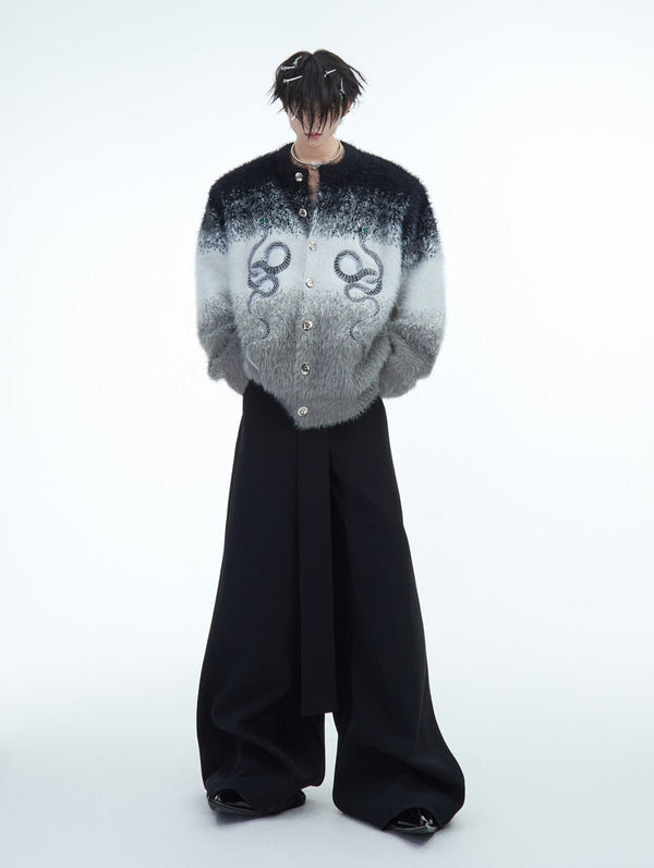 Faux Mink Snake Print Gradient Sweater - COPPING THREADS - ArguE CulturE