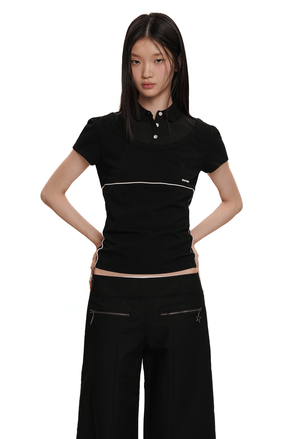 Faux Two - Piece Color - Blocked Polo Tee - COPPING THREADS - MOROMORO