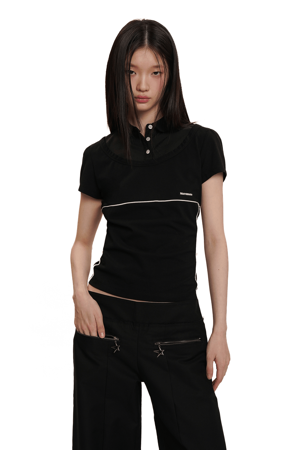 Faux Two - Piece Color - Blocked Polo Tee - COPPING THREADS - MOROMORO