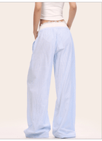 Faux Two - Piece Lace Waist Striped Pants - COPPING THREADS - CT Select