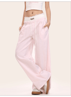 Faux Two - Piece Lace Waist Striped Pants - COPPING THREADS - CT Select