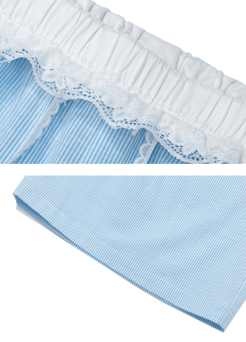 Faux Two - Piece Lace Waist Striped Pants - COPPING THREADS - CT Select