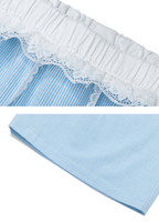 Faux Two - Piece Lace Waist Striped Pants - COPPING THREADS - CT Select