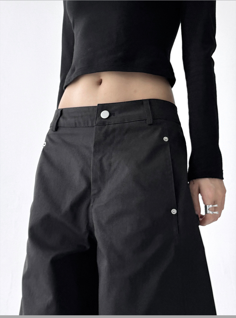 Straight Wide-leg Utility Pants