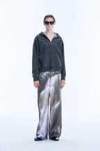 Firework Sequin Distressed Double Zip - Up Hoodie - COPPING THREADS - APRIORITY