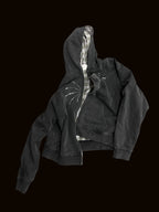 Firework Sequin Distressed Double Zip - Up Hoodie - COPPING THREADS - APRIORITY