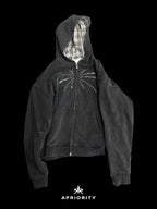 Firework Sequin Distressed Double Zip - Up Hoodie - COPPING THREADS - APRIORITY