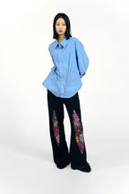 Fireworks Embroidered Straight - leg Pants - COPPING THREADS - APRIORITY