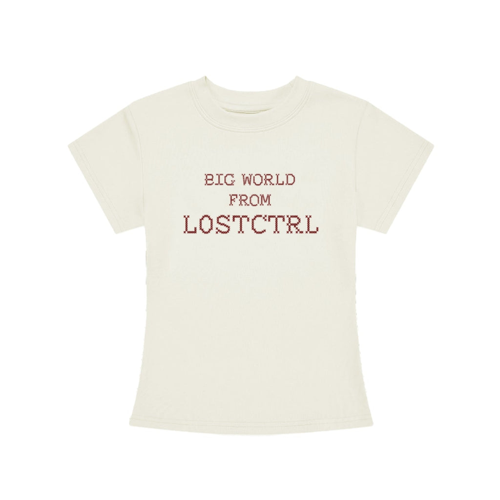 Fitted Cross - Stitch Lettering Crop Tee - COPPING THREADS - LOSTCTRL