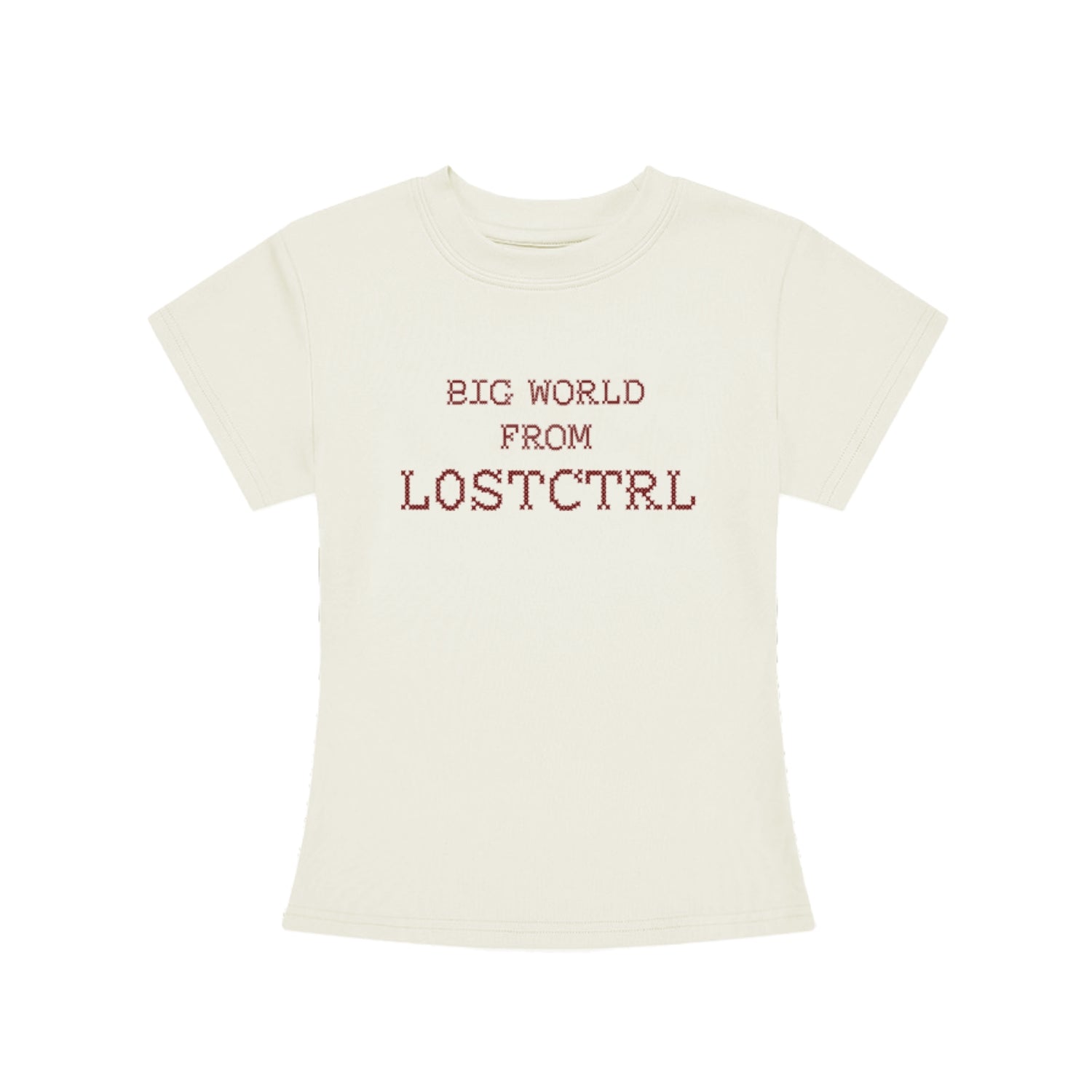 Fitted Cross - Stitch Lettering Crop Tee - COPPING THREADS - LOSTCTRL