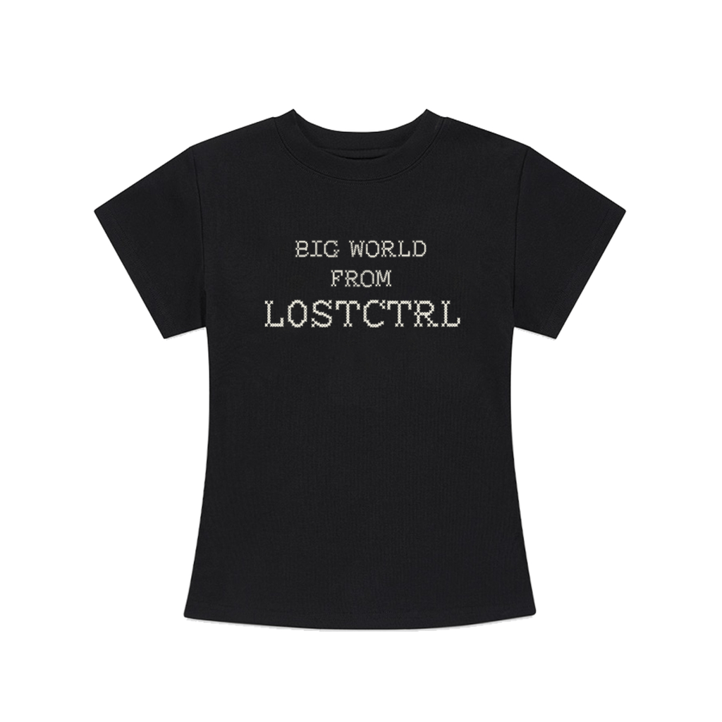 Fitted Cross - Stitch Lettering Crop Tee - COPPING THREADS - LOSTCTRL