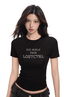 Fitted Cross - Stitch Lettering Crop Tee - COPPING THREADS - LOSTCTRL