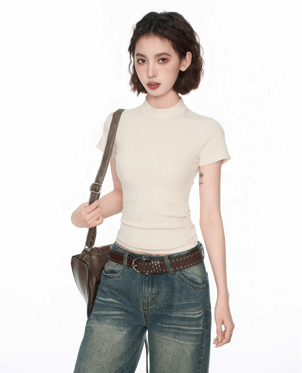 Fitted Mock Neck Knit Tee - COPPING THREADS - CT Select