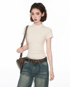 Fitted Mock Neck Knit Tee - COPPING THREADS - CT Select