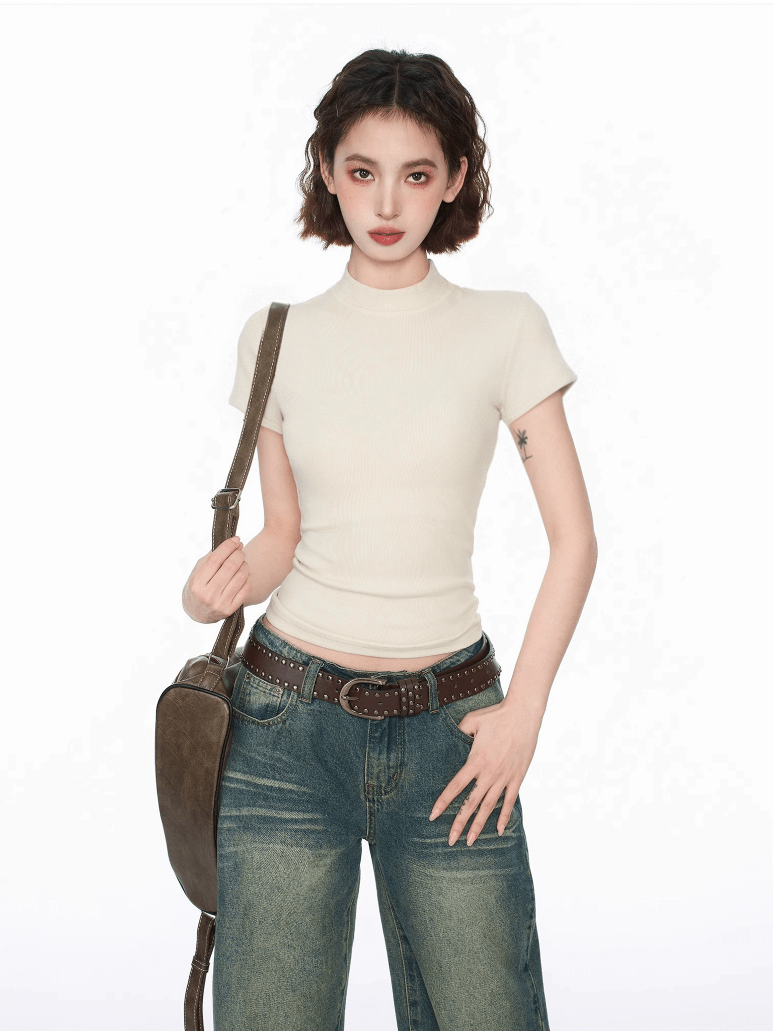 Fitted Mock Neck Knit Tee - COPPING THREADS - CT Select