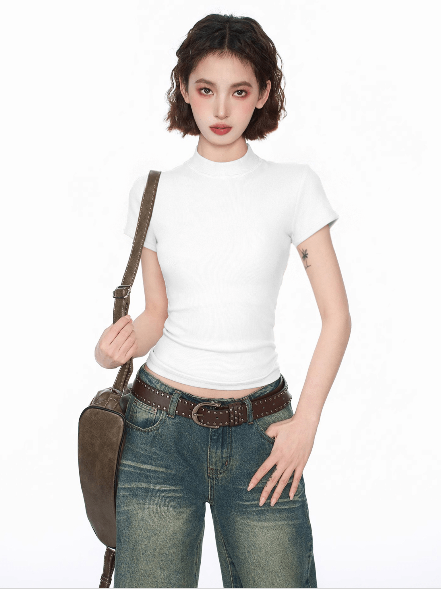 Fitted Mock Neck Knit Tee - COPPING THREADS - CT Select