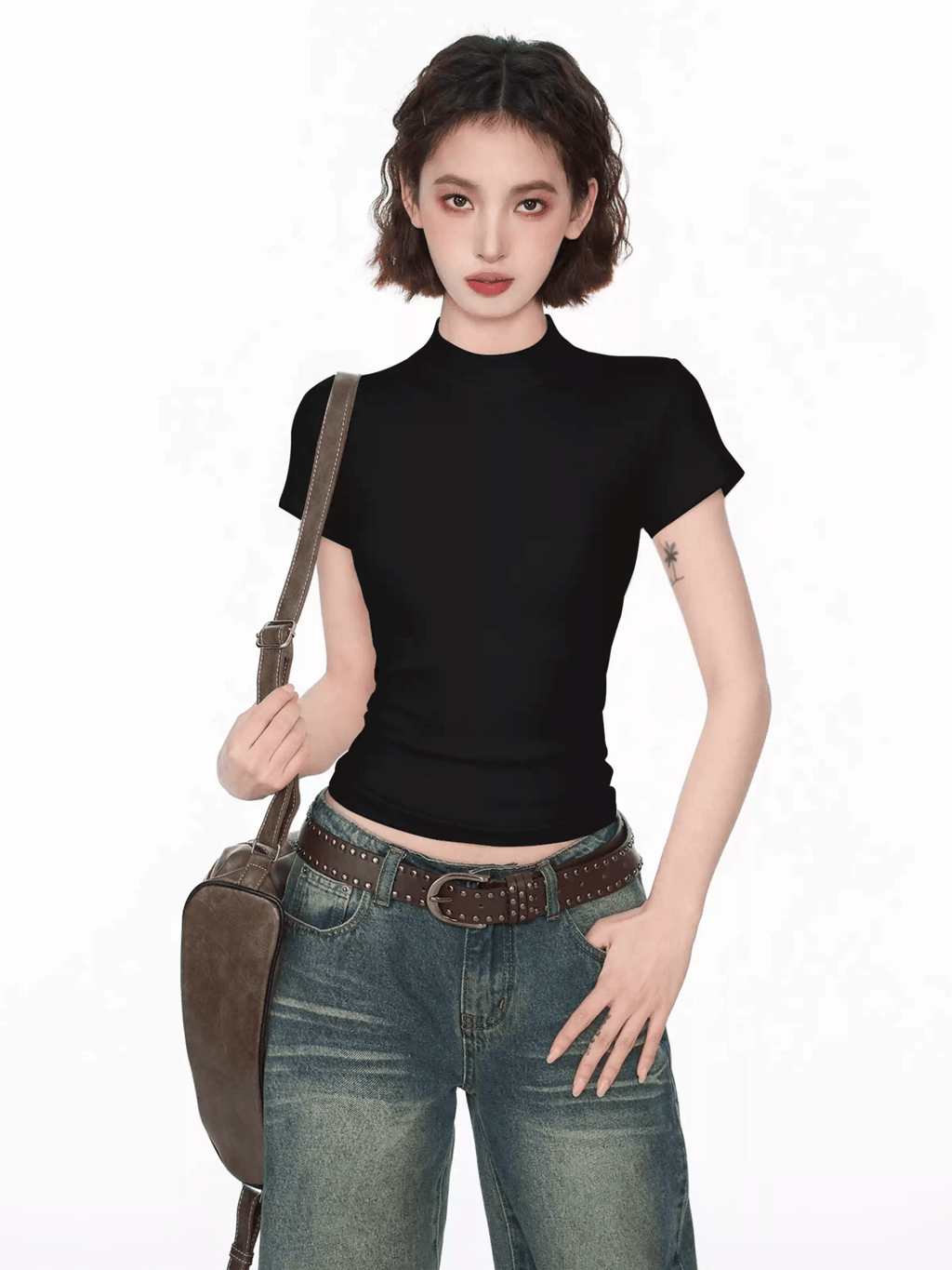 Fitted Mock Neck Knit Tee - COPPING THREADS - CT Select