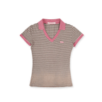 Fitted Vintage Stripe V - Neck Polo Tee - COPPING THREADS - MOROMORO